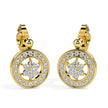 0.46Ct Cluster With Halo Lab-Grown Diamond Gold Stud Earrings
