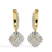 1.78Ct Round Prong Set Lab-Grown Diamond Gold Hoop Drop Earrings