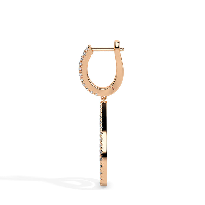 1.30Ct Teardrop Shape Pave Set Lab-Grown Diamond Gold Hoop Drop Earrings