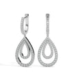 1.30Ct Teardrop Shape Pave Set Lab-Grown Diamond Gold Hoop Drop Earrings