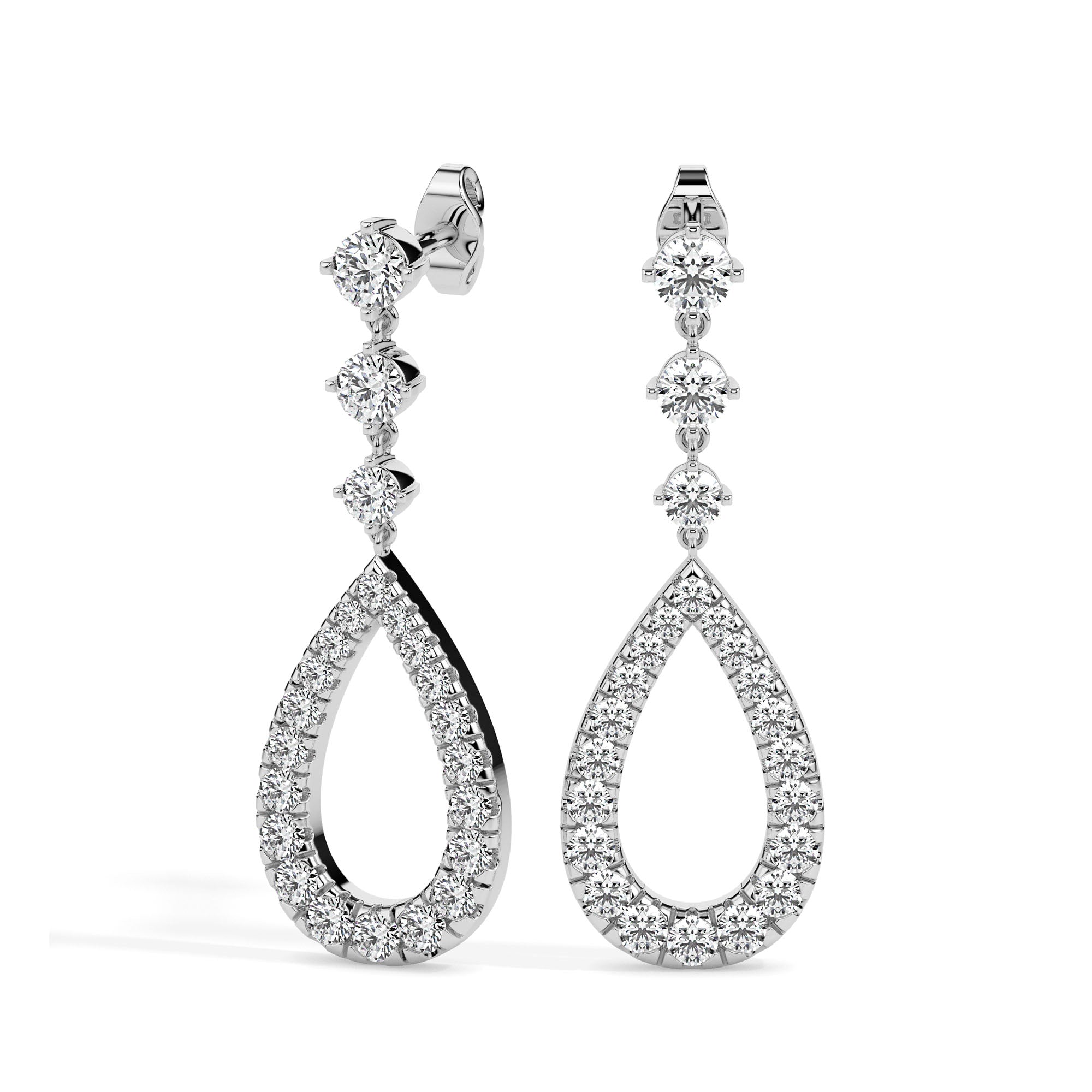 1.36Ct Teardrop Shape Lab-Grown Diamond Gold Dangle Drop Earrings