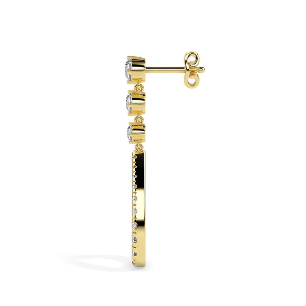1.36Ct Teardrop Shape Lab-Grown Diamond Gold Dangle Drop Earrings