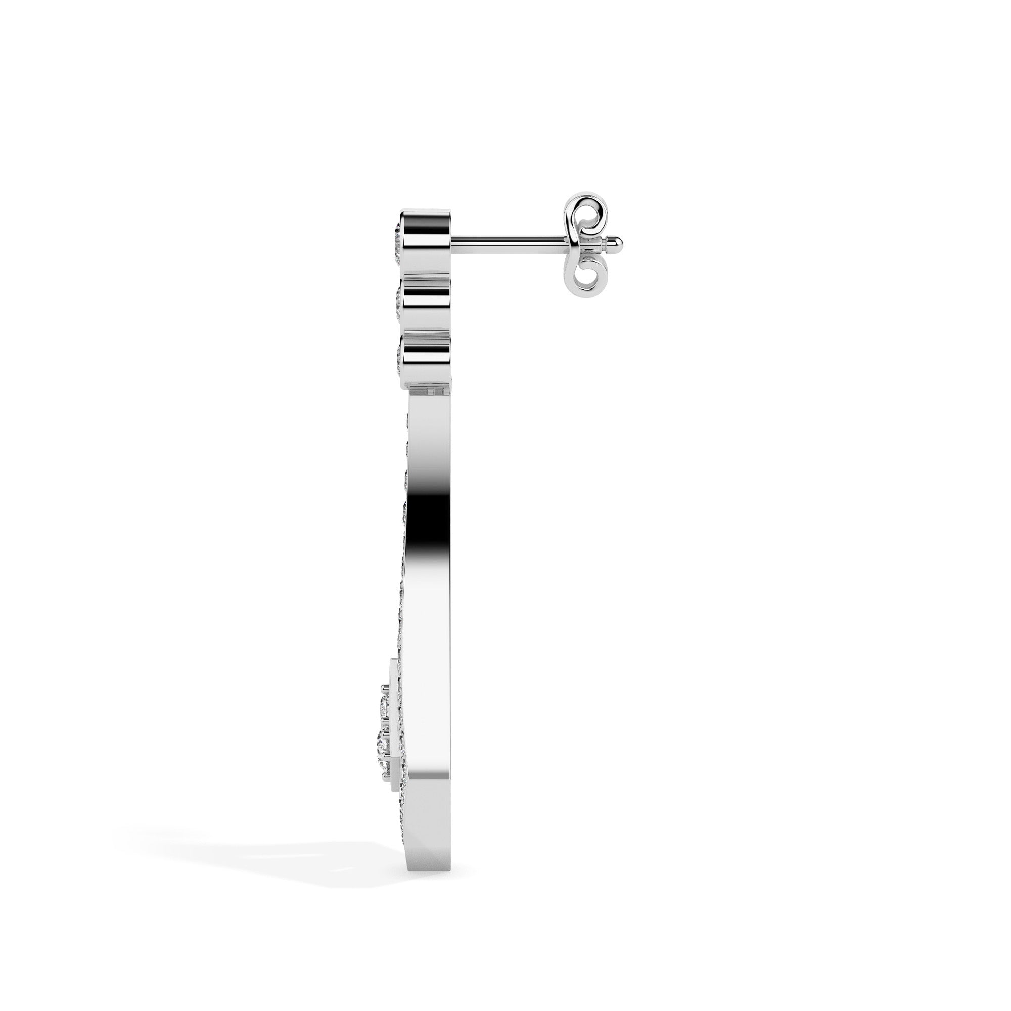 1.00Ct Bezel Set With Pave Lab-Grown Diamond Gold Dangle Drop Earrings