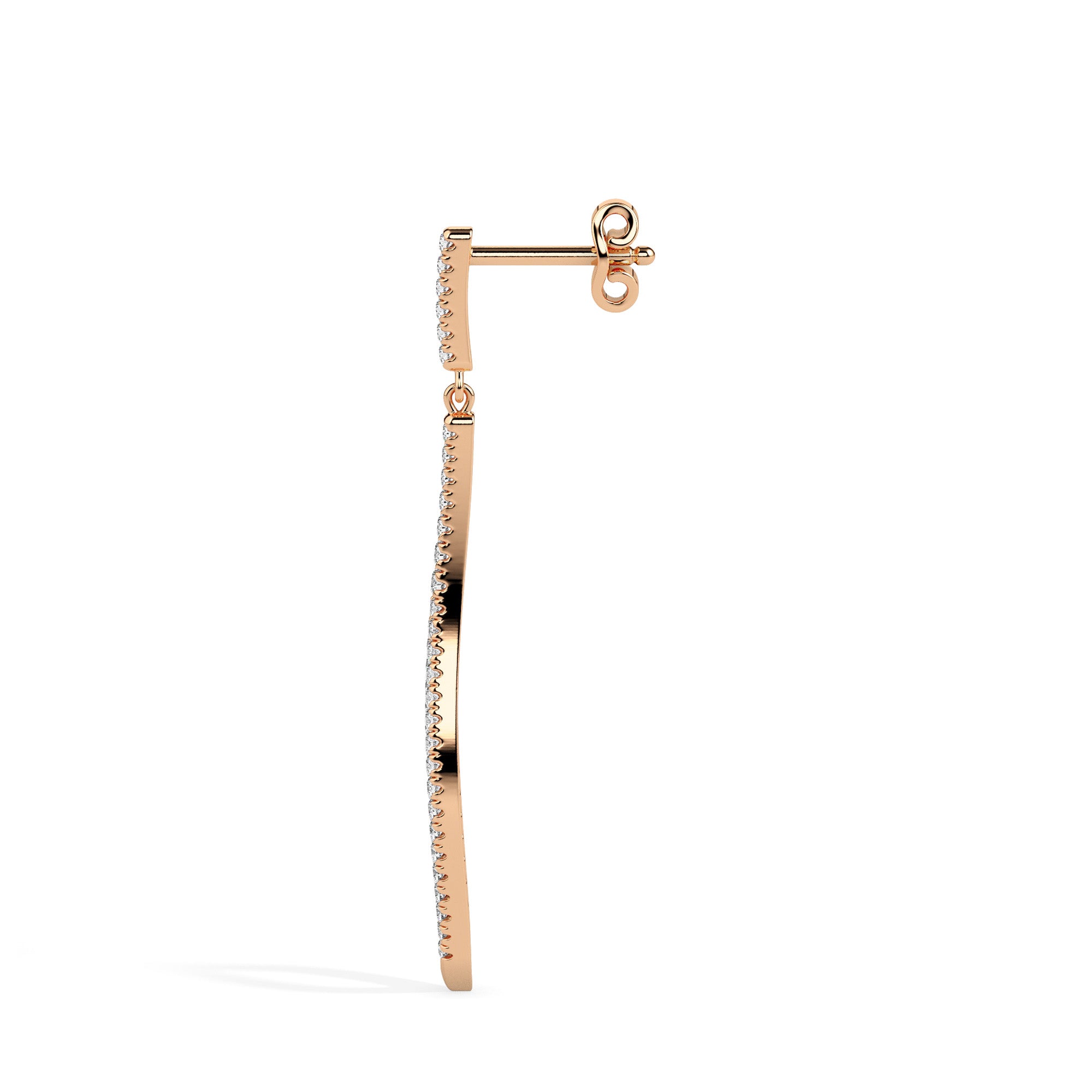 0.37Ct Pave Set Lab-Grown Diamond Gold Dangle Drop Earrings
