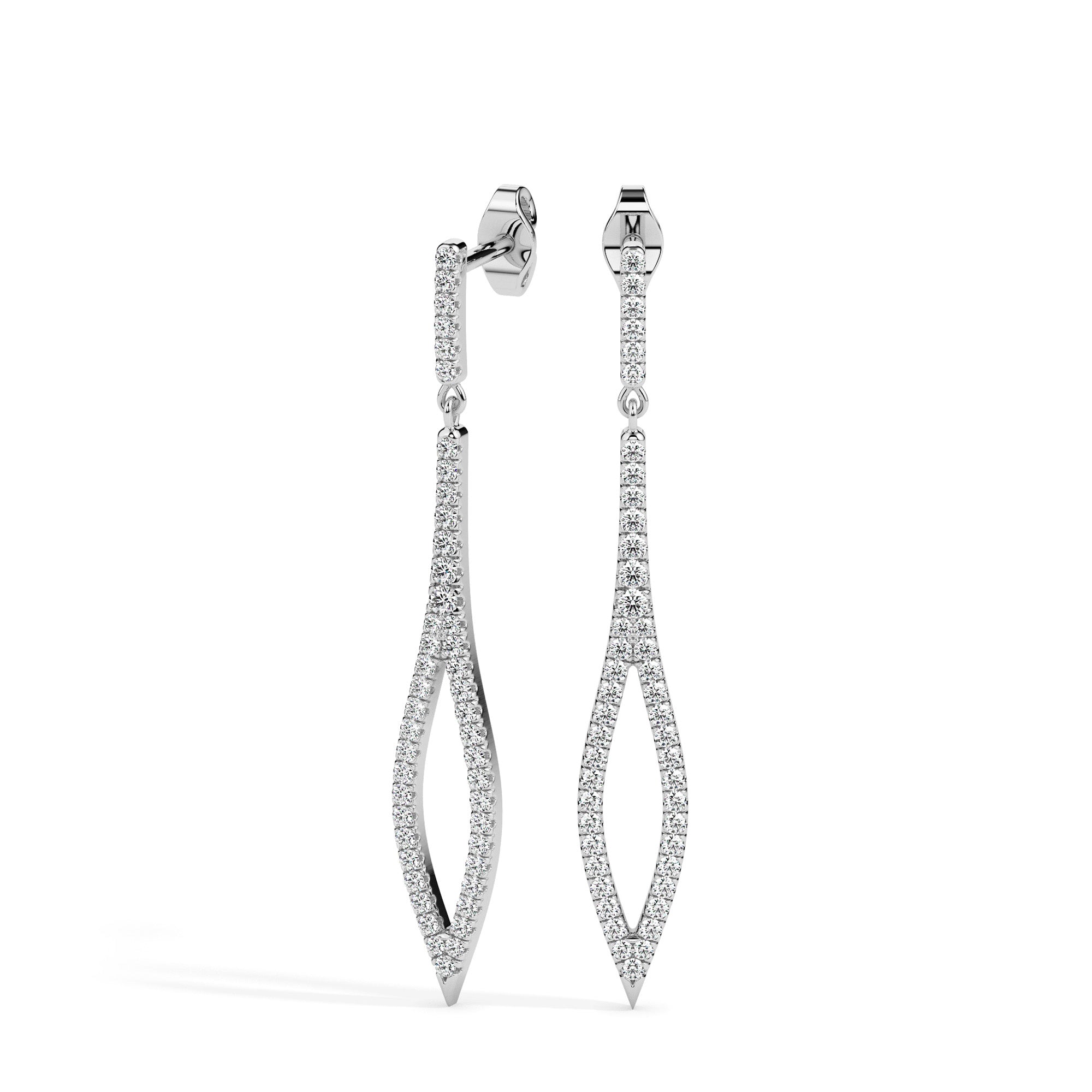 0.37Ct Pave Set Lab-Grown Diamond Gold Dangle Drop Earrings