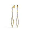0.37Ct Pave Set Lab-Grown Diamond Gold Dangle Drop Earrings