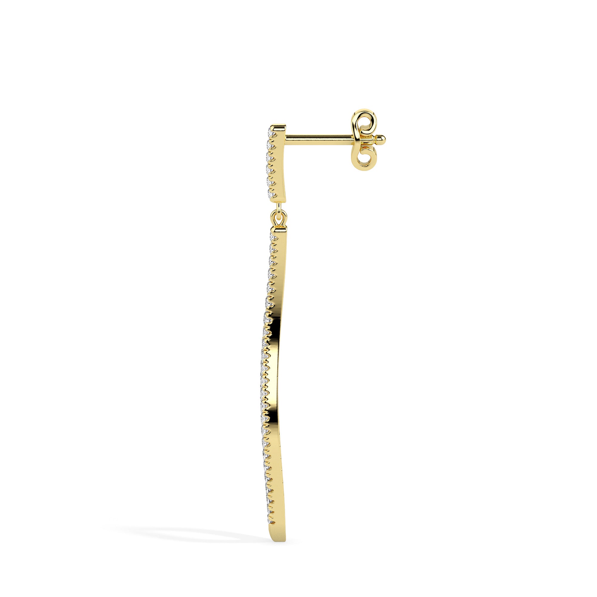 0.37Ct Pave Set Lab-Grown Diamond Gold Dangle Drop Earrings