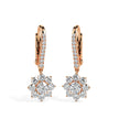 1.25Ct Floral Style Cluster Lab-Grown Diamond Gold Hoop Drop Earrings