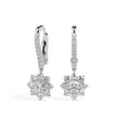 1.25Ct Floral Style Cluster Lab-Grown Diamond Gold Hoop Drop Earrings