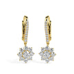 1.25Ct Floral Style Cluster Lab-Grown Diamond Gold Hoop Drop Earrings