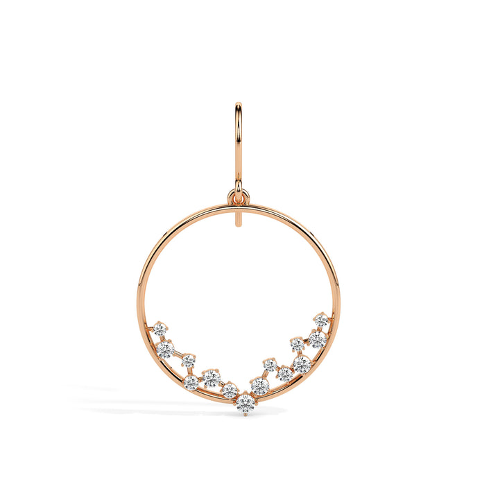 0.62Ct Circle Style Prong Lab-Grown Diamond Gold Drop Earrings