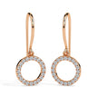 0.41Ct Circle Halo Lab-Grown Diamond Gold Drop Earrings