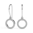 0.41Ct Circle Halo Lab-Grown Diamond Gold Drop Earrings