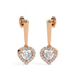0.73Ct Heart Prong With Halo Lab-Grown Diamond Gold Drop Earrings