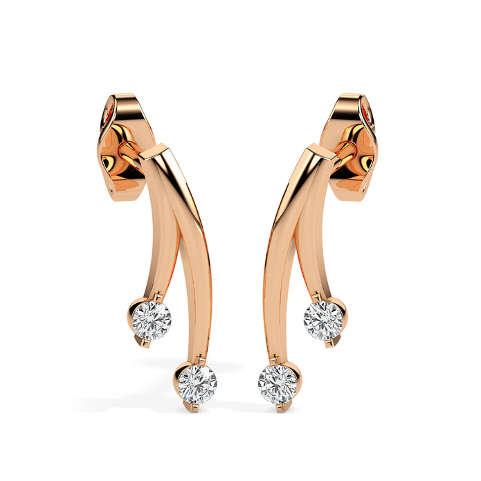 0.12Ct Round Prong Set Lab-Grown Diamond Gold Stud Earrings
