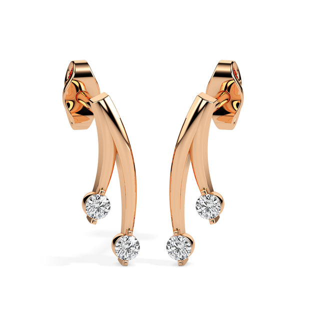 0.12Ct Round Prong Set Lab-Grown Diamond Gold Stud Earrings