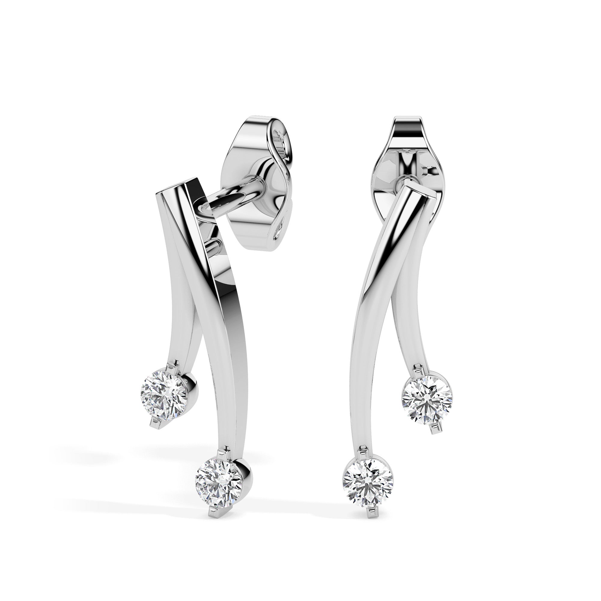 0.12Ct Round Prong Set Lab-Grown Diamond Gold Stud Earrings