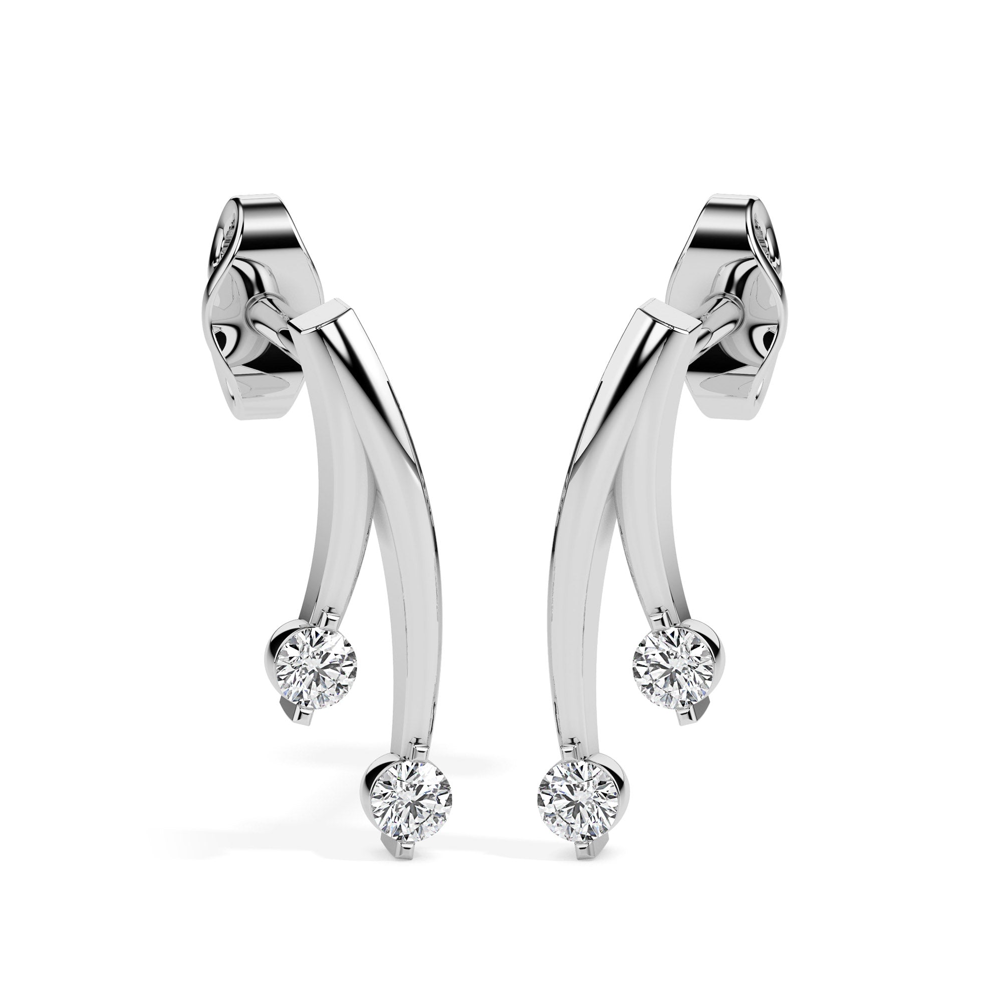 0.12Ct Round Prong Set Lab-Grown Diamond Gold Stud Earrings