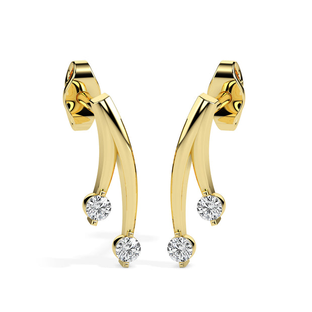 0.12Ct Round Prong Set Lab-Grown Diamond Gold Stud Earrings