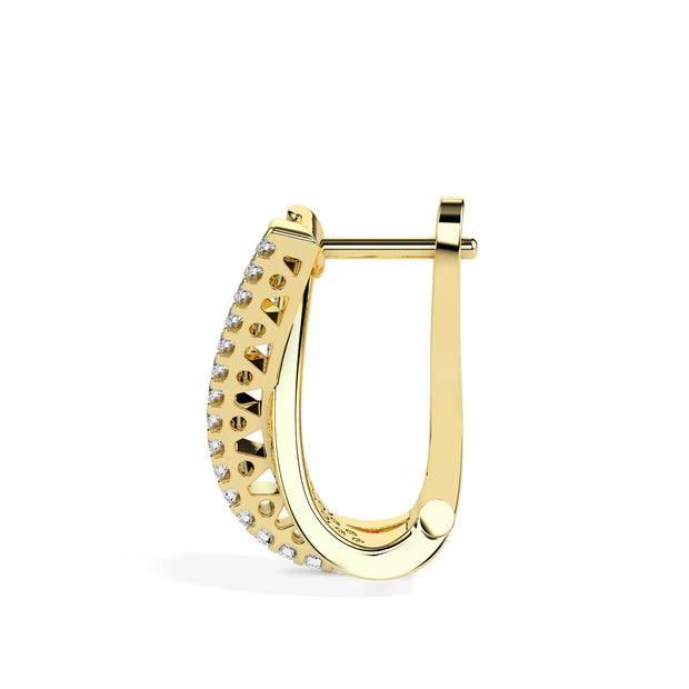 0.48Ct Twisted Prong Set Lab-Grown Diamond Gold Hoop Earrings