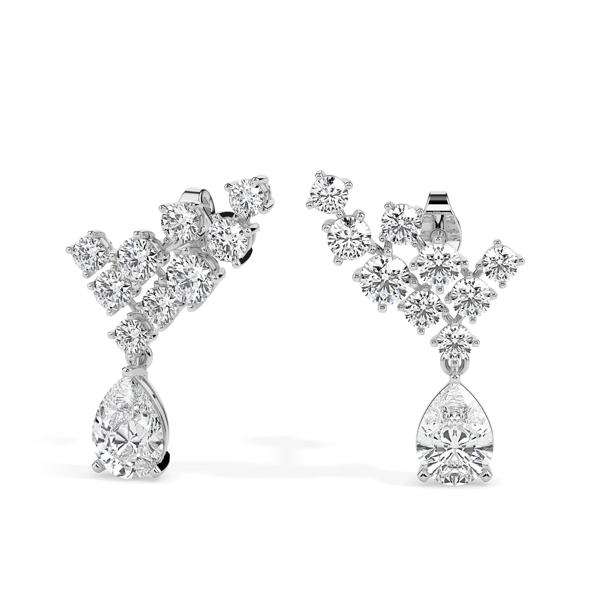 2.38Ct Teardrop Prong Set Lab-Grown Diamond Gold Drop Earrings