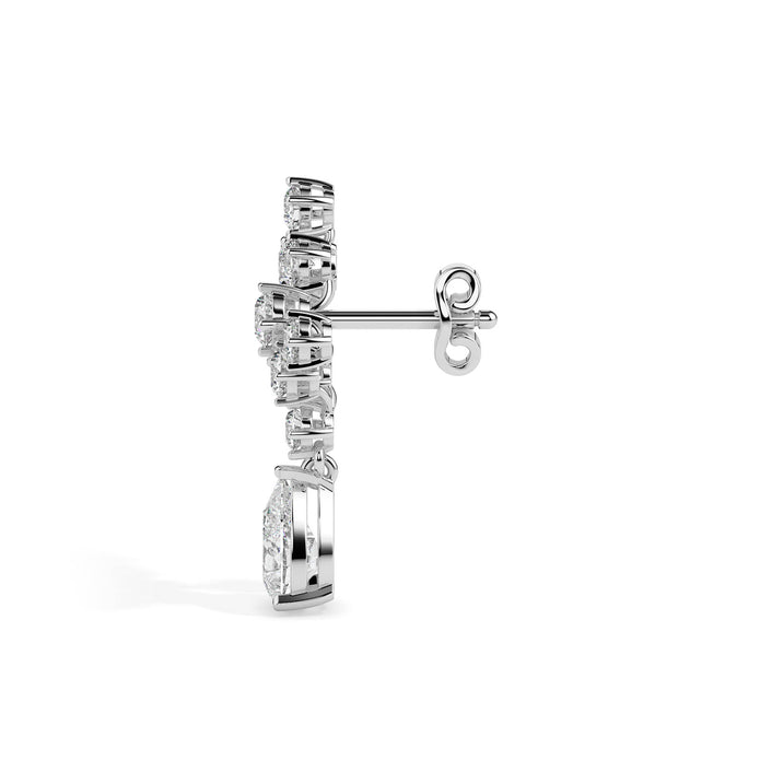 2.38Ct Teardrop Prong Set Lab-Grown Diamond Gold Drop Earrings