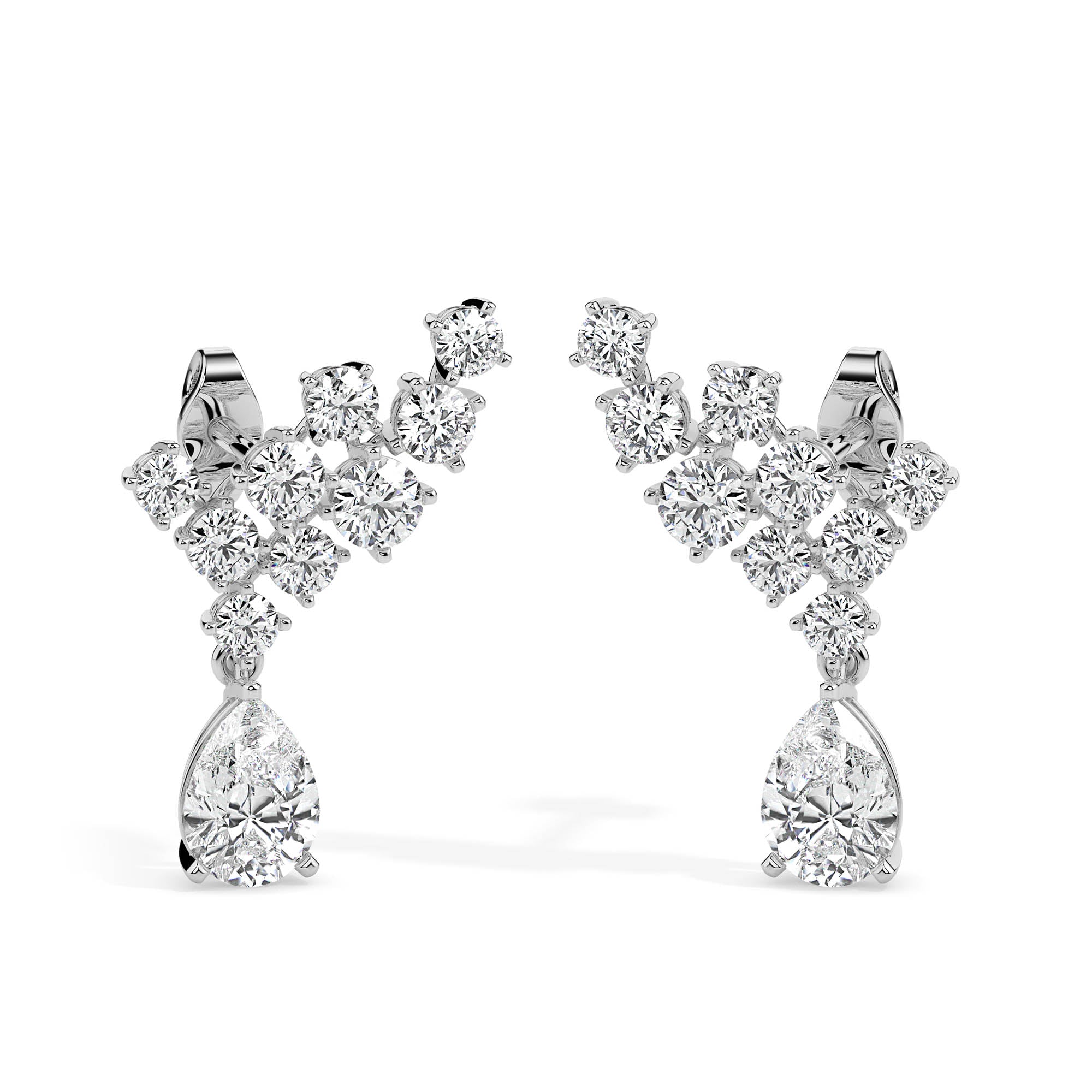 2.38Ct Teardrop Prong Set Lab-Grown Diamond Gold Drop Earrings