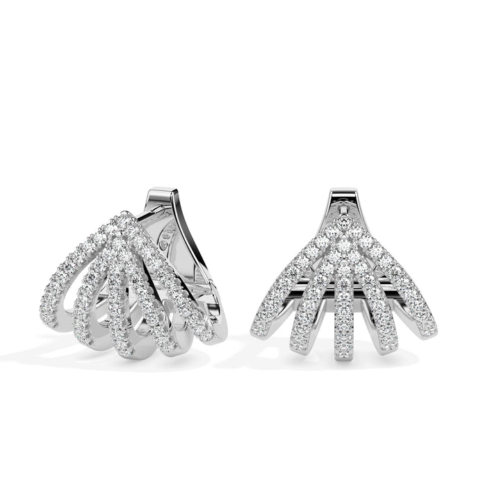 0.37Ct Multi Linear Lab-Grown Diamond Gold Hoop Earrings