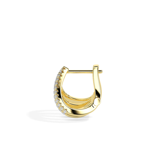 0.37Ct Multi Linear Lab-Grown Diamond Gold Hoop Earrings