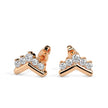 0.23Ct V Shape Design Lab-Grown Diamond Gold Stud Earrings