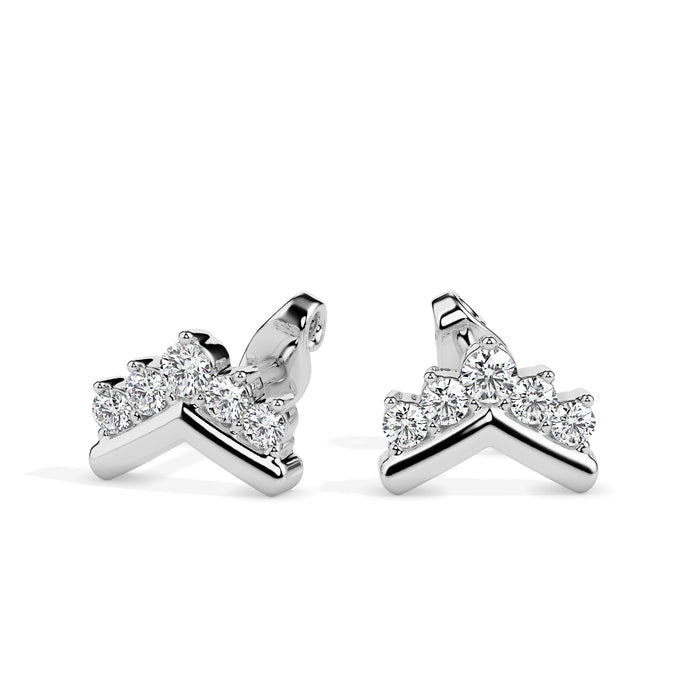 0.23Ct V Shape Design Lab-Grown Diamond Gold Stud Earrings