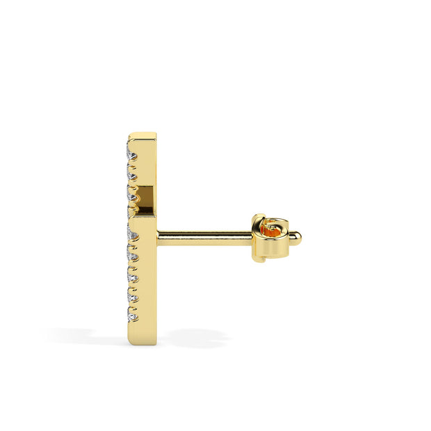0.19Ct Lightning Bolt Design Lab-Grown Diamond Gold Stud Earrings