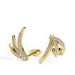0.20Ct Fan Shaped Design Lab-Grown Diamond Gold Ear Climber Earrings