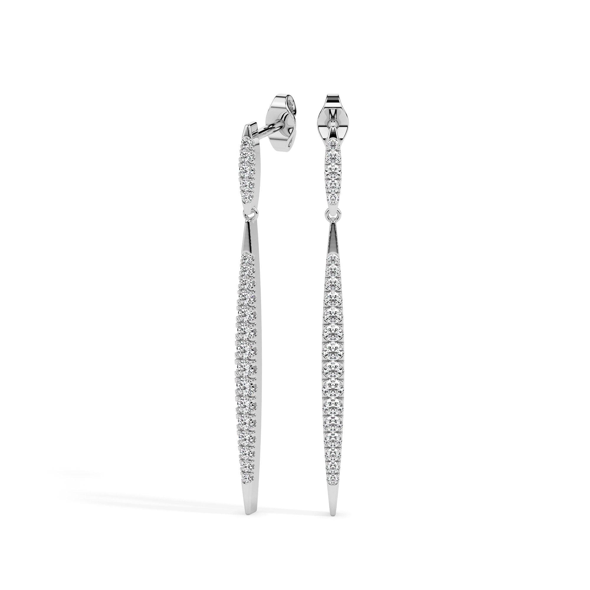0.38Ct Tapered Linear Design Lab-Grown Diamond Gold Drop Earrings