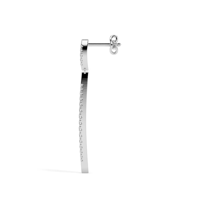 0.38Ct Tapered Linear Design Lab-Grown Diamond Gold Drop Earrings