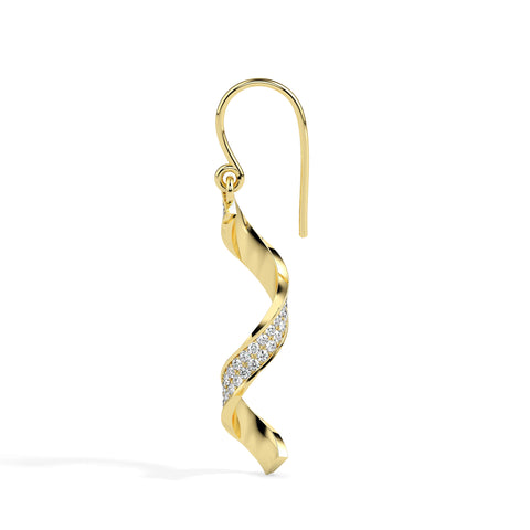 0.59Ct Twirling Love's Dance Lab-Grown Diamond Gold Drop Earrings
