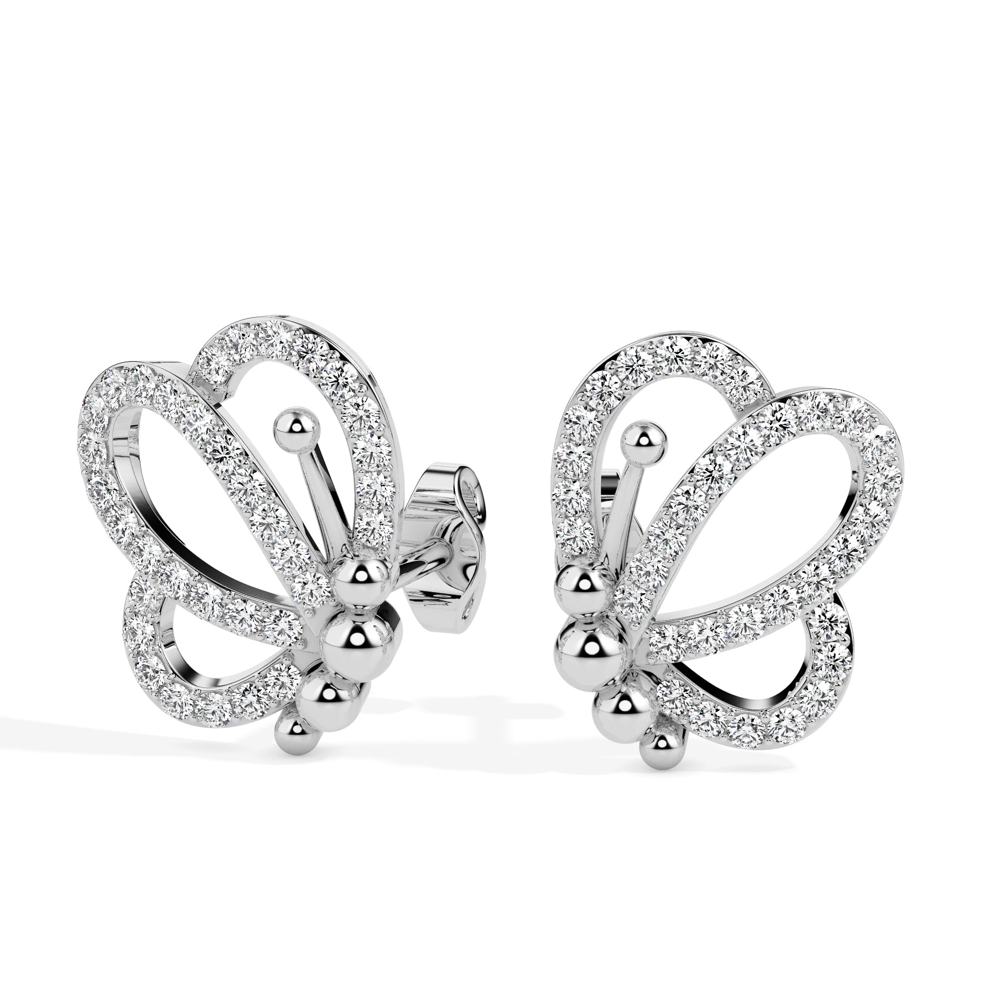 0.39Ct Butterfly Lab-Grown Diamond Gold Stud Earrings