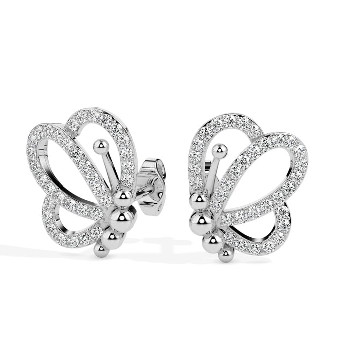 0.39Ct Butterfly Lab-Grown Diamond Gold Stud Earrings