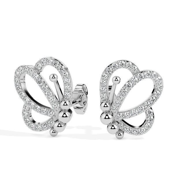 0.39Ct Butterfly Lab-Grown Diamond Gold Stud Earrings