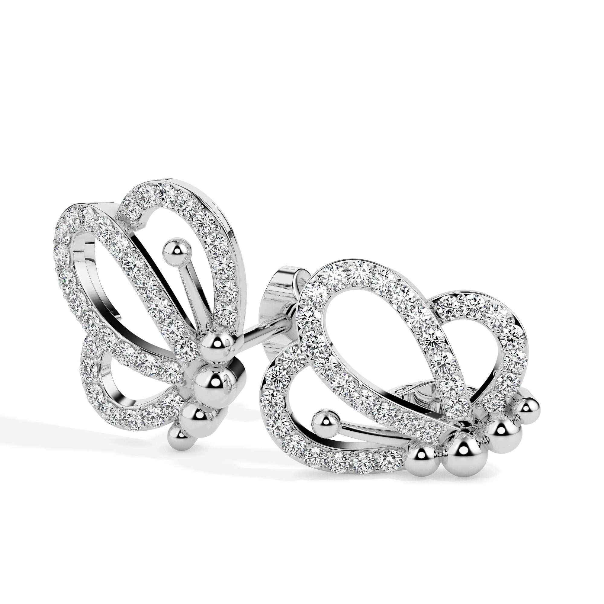 0.39Ct Butterfly Lab-Grown Diamond Gold Stud Earrings