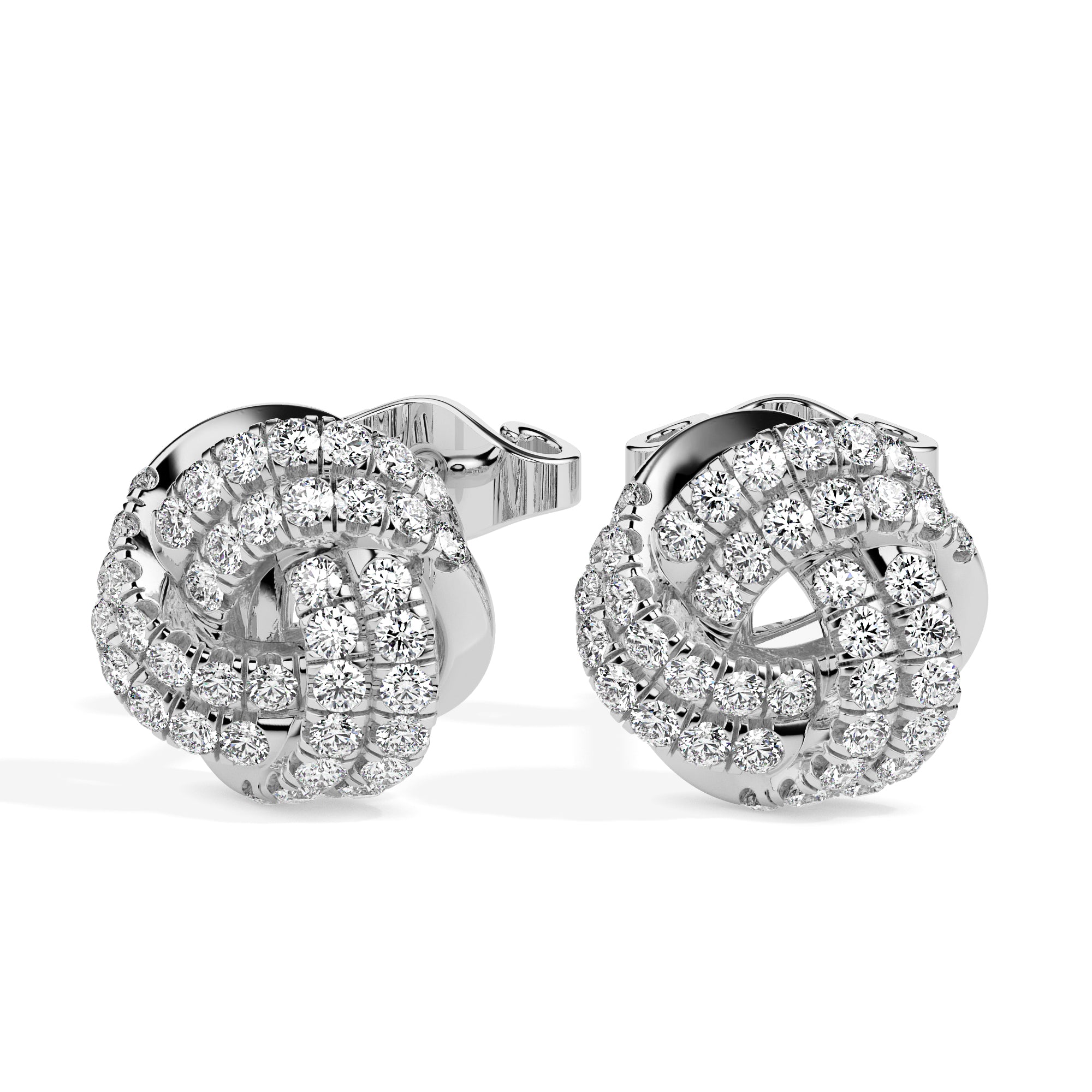 0.62Ct Knot Style Lab-Grown Diamond Gold Stud Earrings