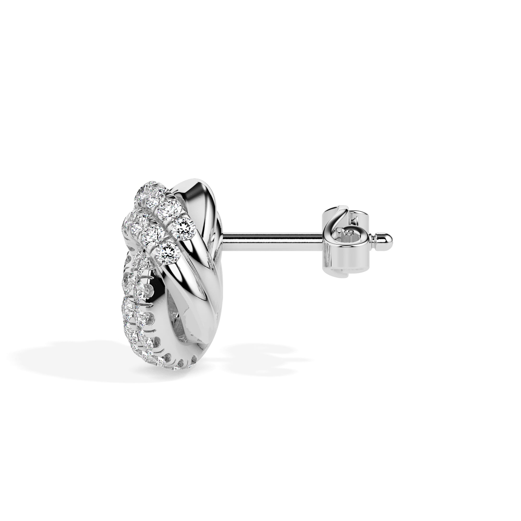 0.62Ct Knot Style Lab-Grown Diamond Gold Stud Earrings
