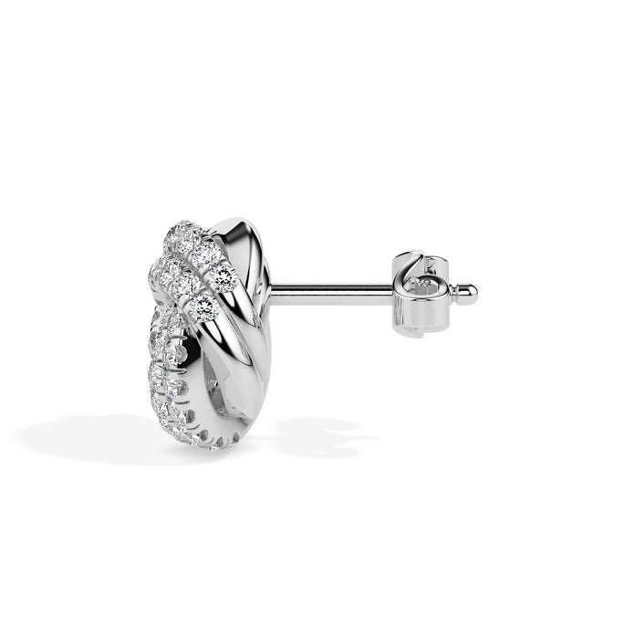 0.62Ct Knot Style Lab-Grown Diamond Gold Stud Earrings