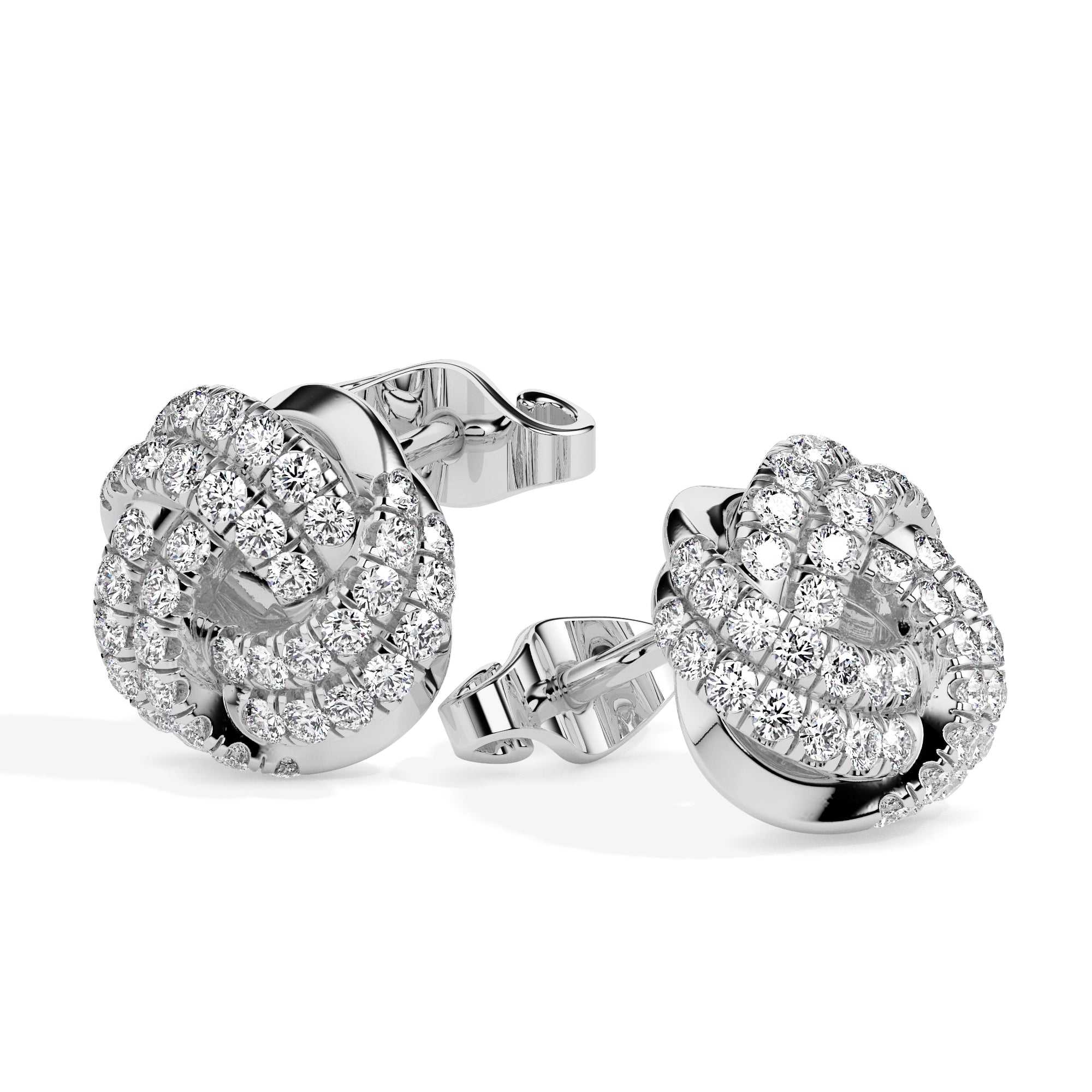 0.62Ct Knot Style Lab-Grown Diamond Gold Stud Earrings