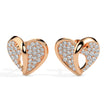 0.64Ct Open Heart Pave Lab-Grown Diamond Gold Stud Earrings