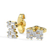 0.83Ct Baguette & Round Cluster Lab-Grown Diamond Gold Stud Earrings