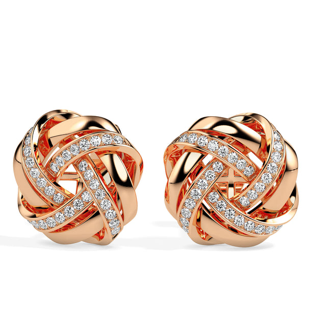 0.24Ct Love Knot Lab-Grown Diamond Gold Stud Earrings