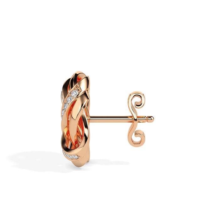 0.24Ct Love Knot Lab-Grown Diamond Gold Stud Earrings