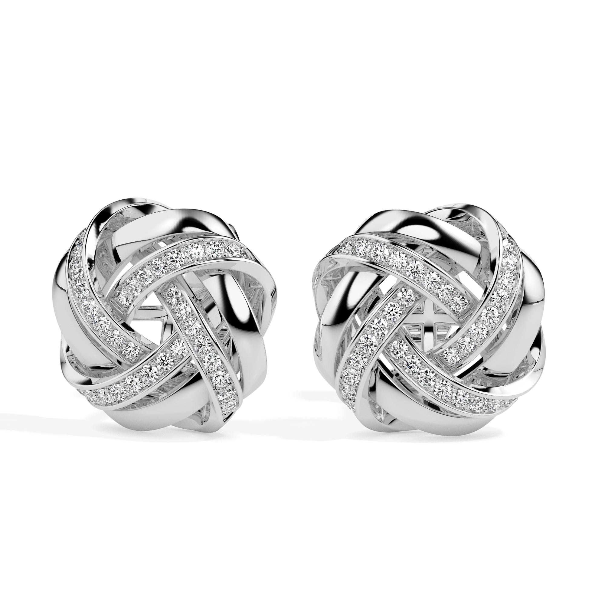 0.24Ct Love Knot Lab-Grown Diamond Gold Stud Earrings