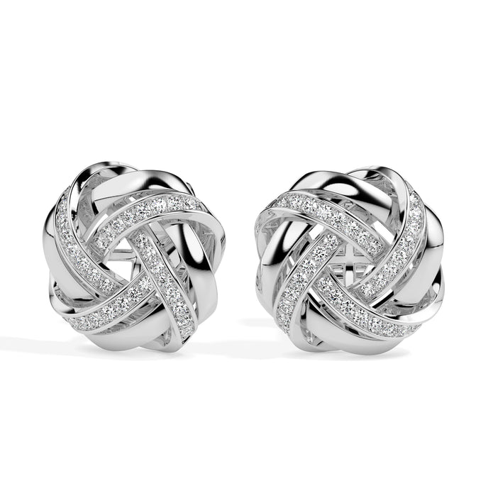0.24Ct Love Knot Lab-Grown Diamond Gold Stud Earrings
